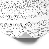 Poster Concentric Heart Waves Coloring Page Pattern Art (Coin)