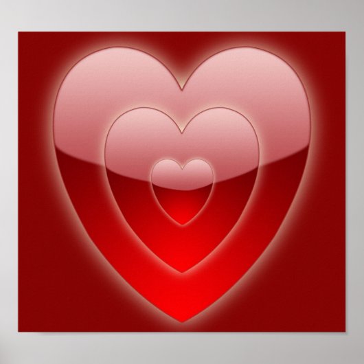 Poster Concentric Hearts Canvas Print (Devant)