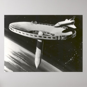 Poster Concept 1977 de station spatiale de la NASA