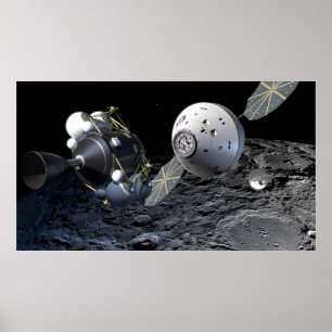 Poster Concept Art d'Orion Spacecraft en Orbite lunaire