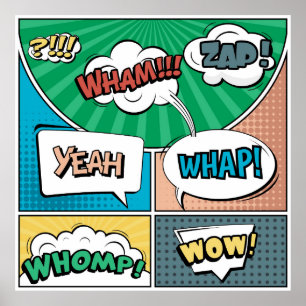 Poster concept créatif Abstrait comic pop art style blan