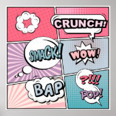 Poster concept créatif Abstrait comic pop art style blan (Devant)