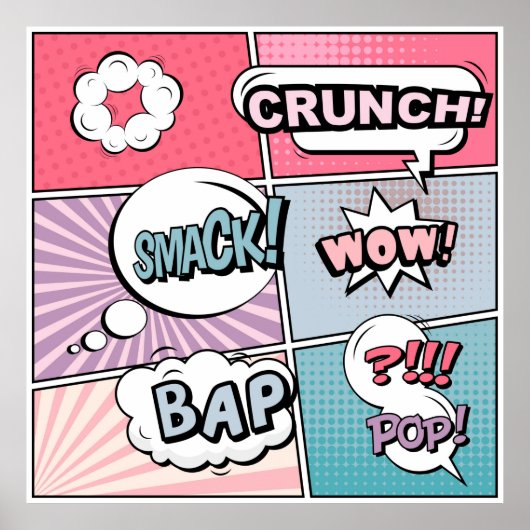 Poster concept créatif Abstrait comic pop art style blan (Devant)