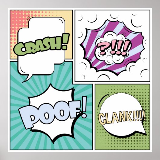 Poster concept créatif Abstrait comic pop art style blan (Devant)