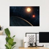 Poster Concept de l'artiste illustrant Kepler-16b. (Bureau à domicile)