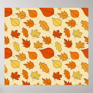 Poster Concept feuille : Motif symbole d'automne