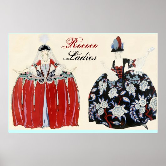 POSTER CONCEPTEUR DE COSTUMES FEMMES ROCOCO, BEAUTÉ, MODE (Devant)