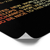 Poster Concepteur de jeux Définition Programmateur de jeu (Coin)