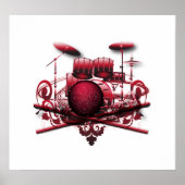 Poster conception à tambour rouge (Devant)