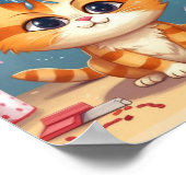 Poster Conception à thème de chat chat roux mignon (Coin)
