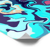 Poster Conception abstraite aux tons turquoise apaisants (Coin)