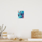 Poster Conception abstraite aux tons turquoise apaisants (Cuisine)