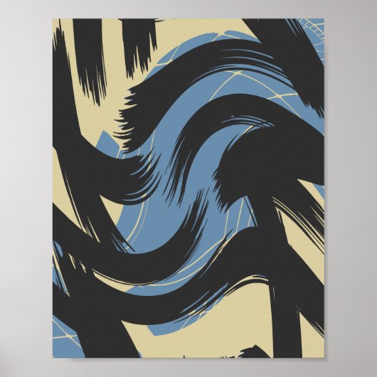 Poster Conception Abstraite de brosse (Devant)
