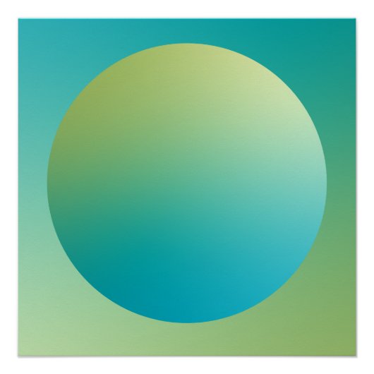 Poster Conception Abstraite de Cercle en dégradé de Vert (Devant)