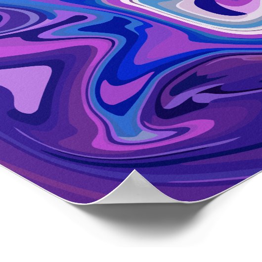 Poster Conception Abstraite de spirale violette et bleue (Coin)