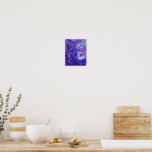 Poster Conception Abstraite de spirale violette et bleue (Cuisine)