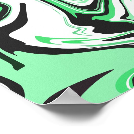 Poster Conception Abstraite de tournage vert, noir et bla (Coin)