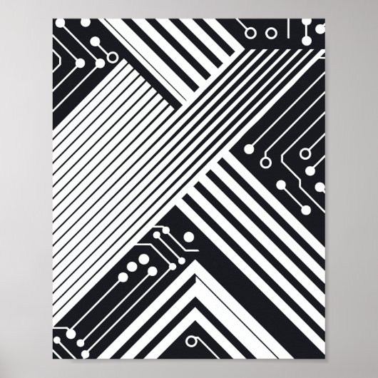 Poster Conception abstraite des cartes de circuits géomét (Devant)