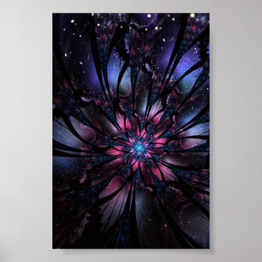 Poster Conception Abstraite des fleurs fractales. (Devant)