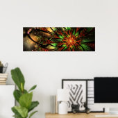 Poster Conception Abstraite des fleurs fractales. (Bureau à domicile)