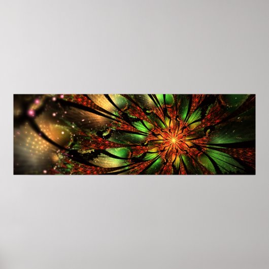 Poster Conception Abstraite des fleurs fractales. (Devant)
