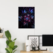 Poster Conception Abstraite des fleurs fractales. (Bureau à domicile)