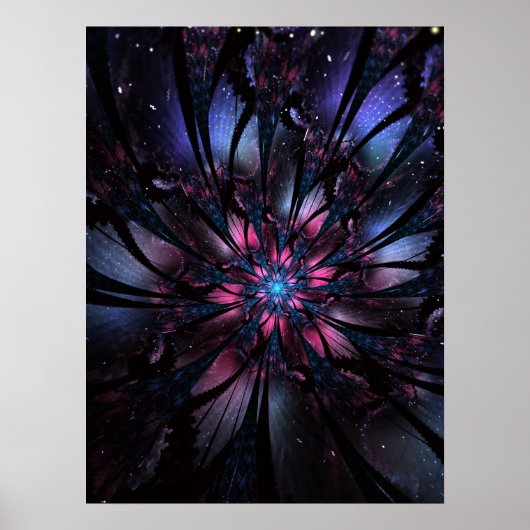 Poster Conception Abstraite des fleurs fractales. (Devant)