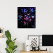 Poster Conception Abstraite des fleurs fractales. (Bureau à domicile)
