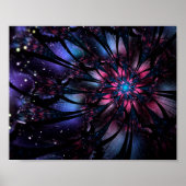 Poster Conception Abstraite des fleurs fractales. (Devant)