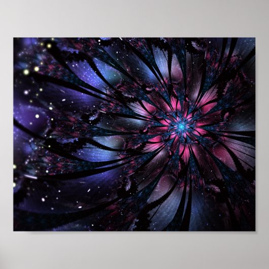 Poster Conception Abstraite des fleurs fractales. (Devant)