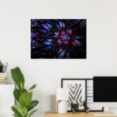 Poster Conception Abstraite des fleurs fractales. (Bureau à domicile)