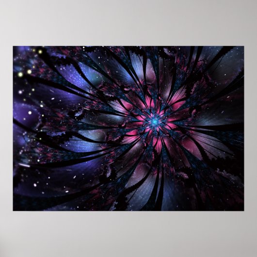 Poster Conception Abstraite des fleurs fractales. (Devant)