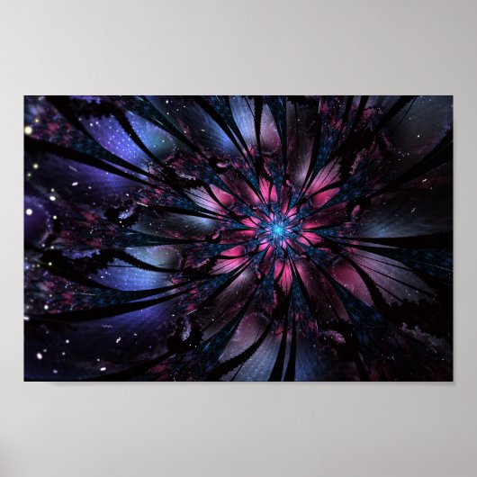 Poster Conception Abstraite des fleurs fractales. (Devant)