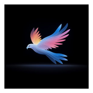 Poster Conception Abstraite d'oiseaux colorés