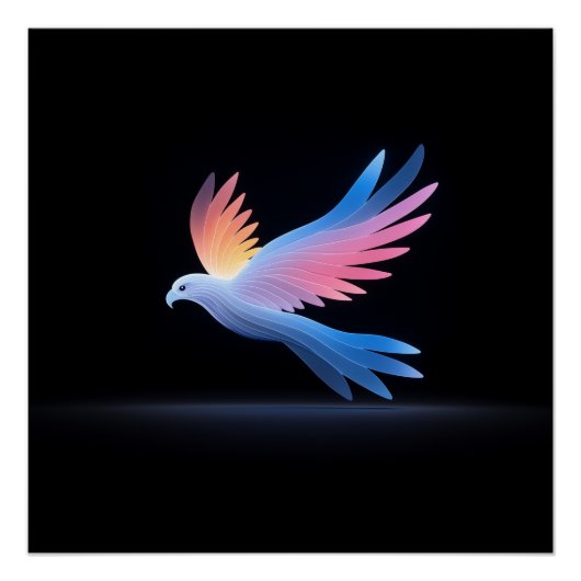 Poster Conception Abstraite d'oiseaux colorés (Devant)