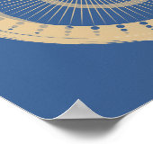 Poster Conception Abstraite du cercle solaire bleu et bro (Coin)