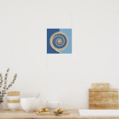 Poster Conception Abstraite du cercle solaire bleu et bro (Cuisine)