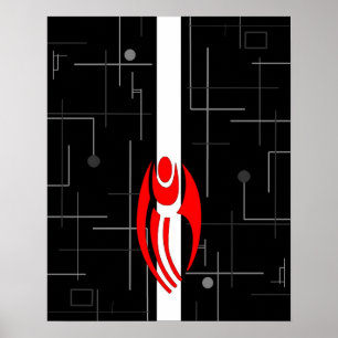 Poster Conception abstraite du plancher des Cyborgs IA