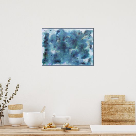 Poster Conception abstraite en bleu. (Cuisine)