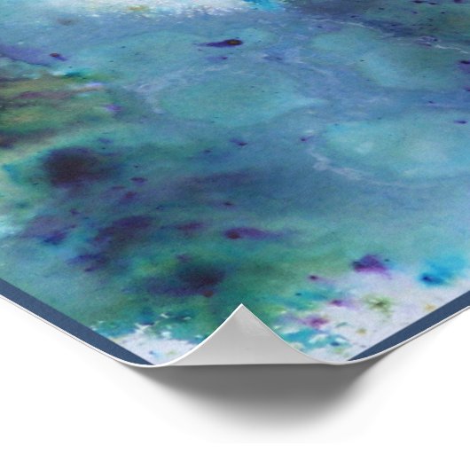 Poster Conception abstraite en bleu. (Coin)