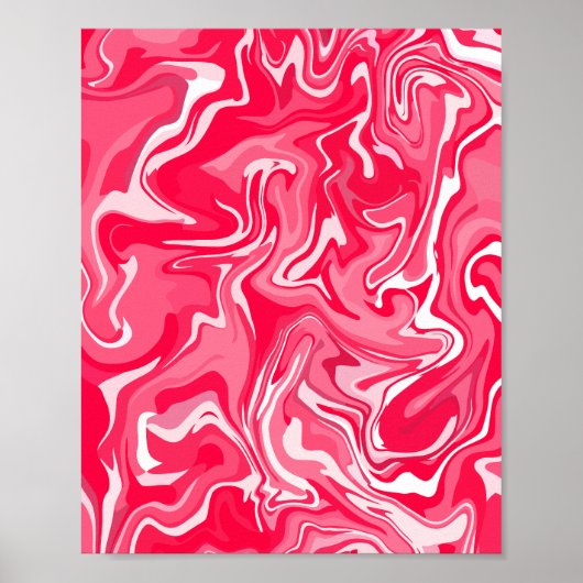 Poster Conception Abstraite en rose et blanc (Devant)