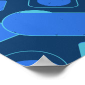 Poster Conception abstraite géométrique bleue (Coin)
