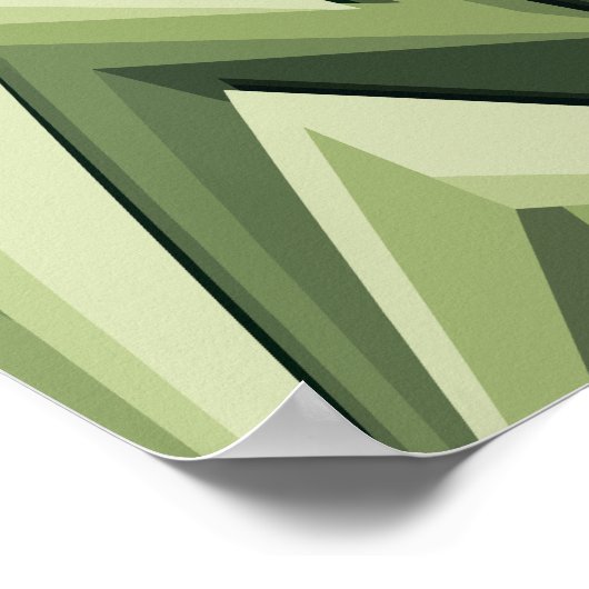 Poster Conception abstraite géométrique dans les tons ver (Coin)