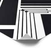 Poster Conception abstraite géométrique en noir et blanc (Coin)