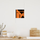 Poster Conception abstraite géométrique en noir orange de (Cuisine)