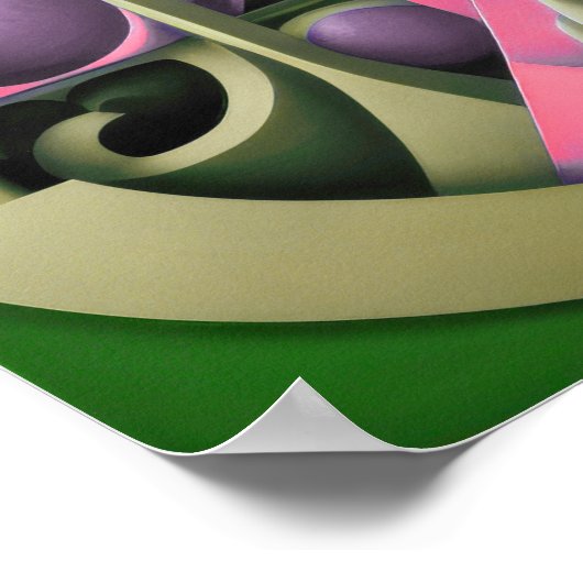 Poster Conception abstraite moderne Cubisme Surréalisme 4 (Coin)