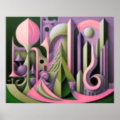 Poster Conception abstraite moderne Cubisme Surréalisme 4 (Devant)