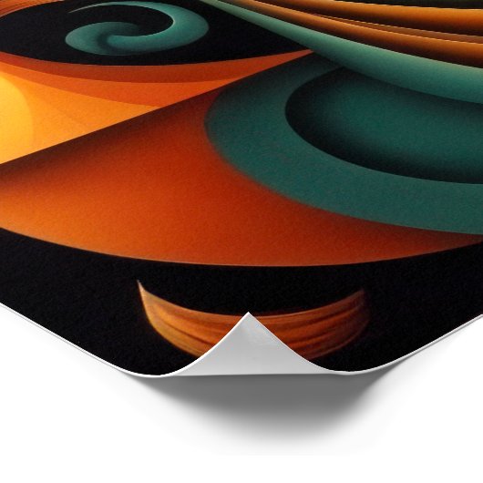 Poster Conception abstraite moderne Cubisme Surréalisme 4 (Coin)