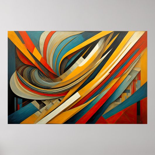 Poster Conception abstraite moderne Futurisme 3:2 (Devant)