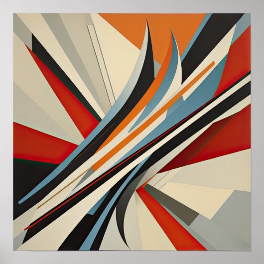 Poster Conception abstraite moderne Futurisme II (Devant)